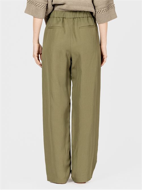 Jogging pants in fluid linen and viscose with elastic waistband FABIANA FILIPPI | PAD275F827D5446162